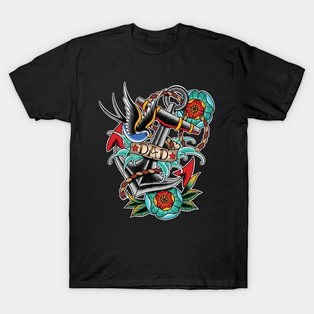 Dad Anchor Tattoo T-Shirt by Seven Relics